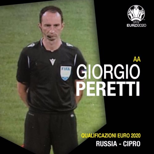 Giorgio Peretti assistente alle qualificazioni Euro 2020