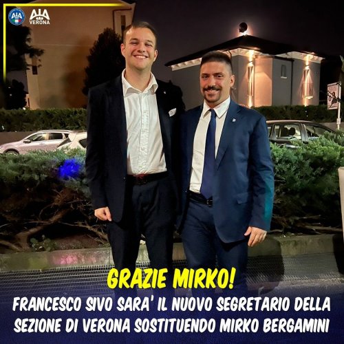 Passaggio di testimone in Segreteria: Mirko Bergamini lascia il posto a Francesco Sivo